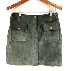 Clifford & Wills olive green suede mini skirt size 6/8